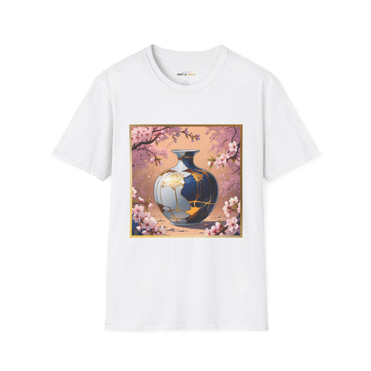Kintsugi T-Shirt, Healing Self Love Tee, Unisex Shirt, Embrace Your True Self, Gold Japanese Art, Self Care Gift