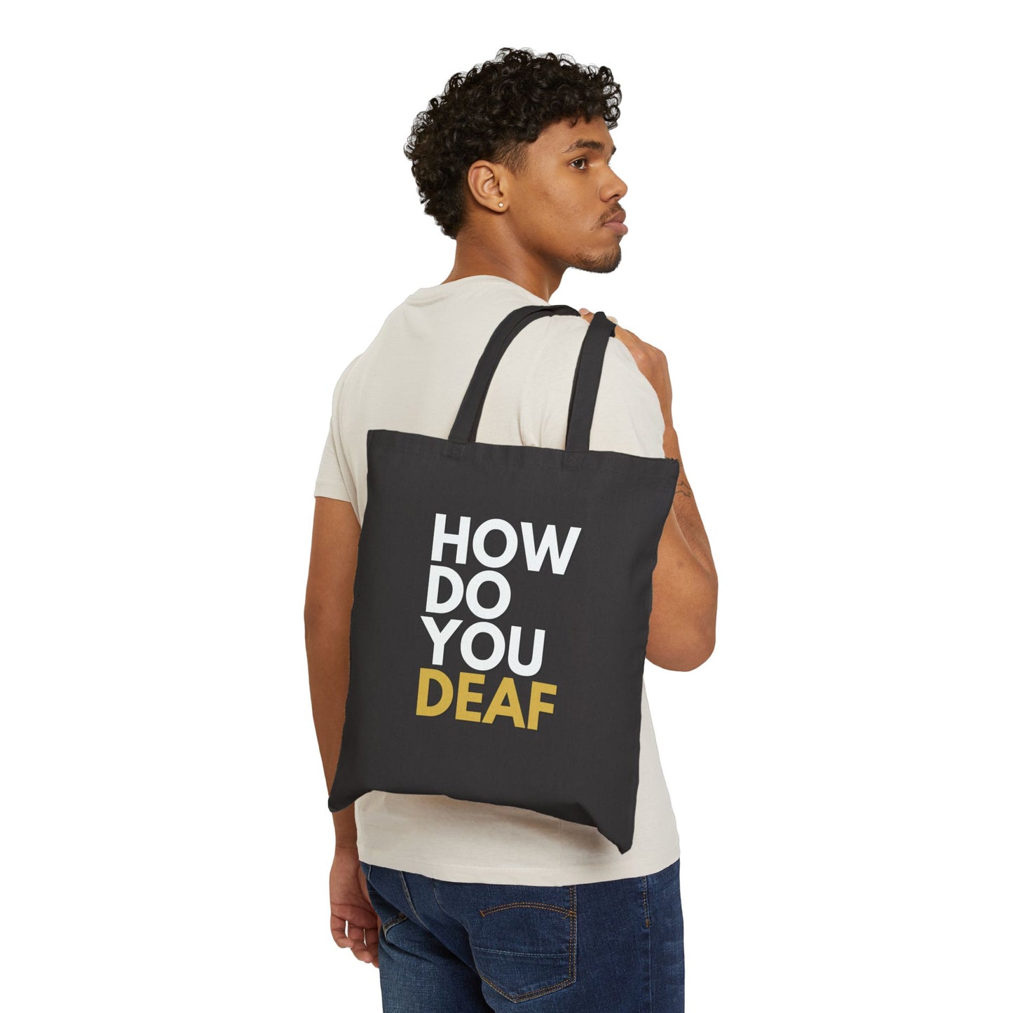 Cotton Tote Bag - How Do You Deaf Logo Empowering Design