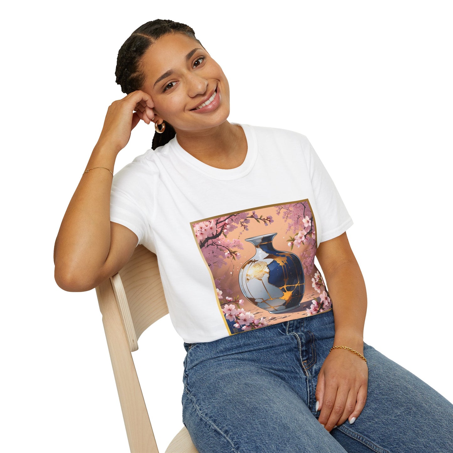 Kintsugi T-Shirt, Healing Self Love Tee, Unisex Shirt, Embrace Your True Self, Gold Japanese Art, Self Care Gift