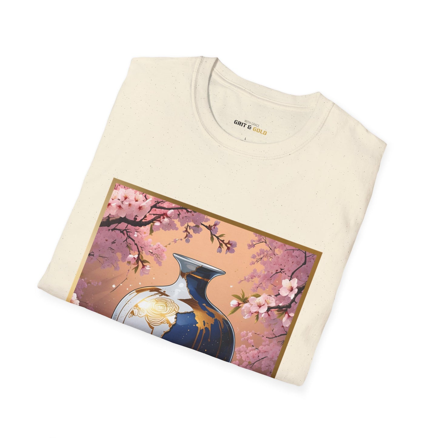 Kintsugi T-Shirt, Healing Self Love Tee, Unisex Shirt, Embrace Your True Self, Gold Japanese Art, Self Care Gift